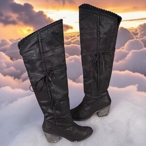 Rocket Dog Black Over the Knee Boots Size 8.5